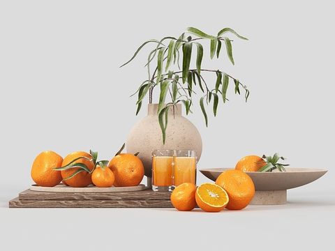 Modern orange fruit plate