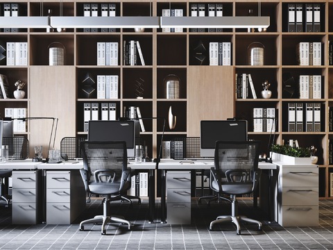 Modern Staff Office Desk and Chair