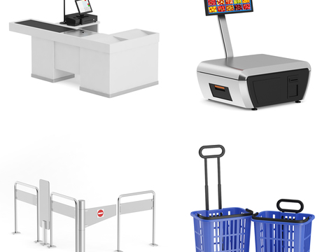 supermarket cash register self-service cash register shopping basket