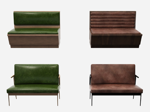 Modern Leather Booth Sofa