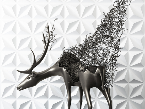 Modern Abstract Iron Deer Decorative Ornaments