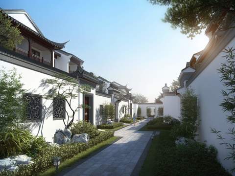 New Chinese Garden Landscape psd