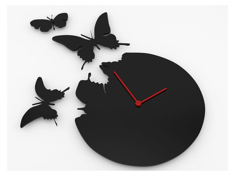 Modern minimalist butterfly art wall clock free