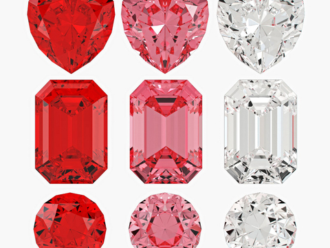 Modern Red Diamond White Diamond