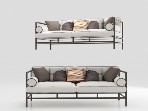 New Chinese-style double sofa