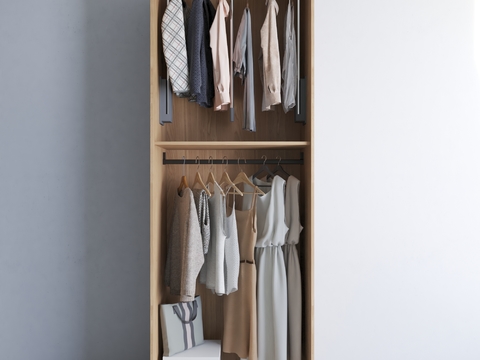 Nordic Solid Wood Wardrobe Free