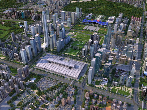 Bird's-eye view planning of modern Shenzhen architecture