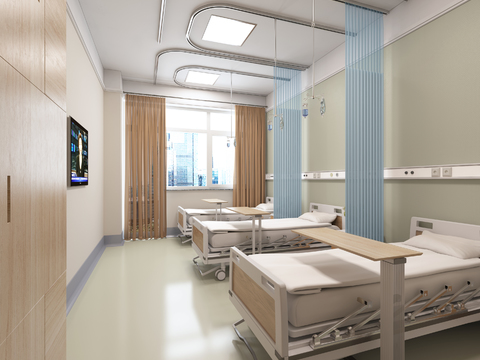 Modern Hospital Ward Corridor