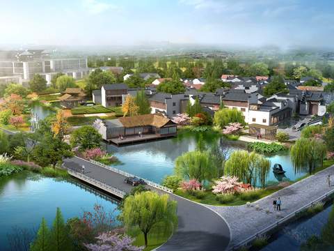 new chinese rural landscape psd