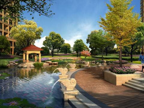 modern community park landscape psd