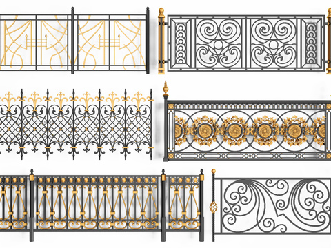 European-style wrought iron carved handrail