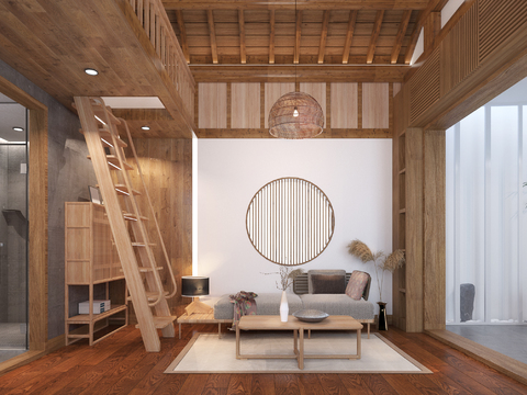 Modern Homestay Living Room Study