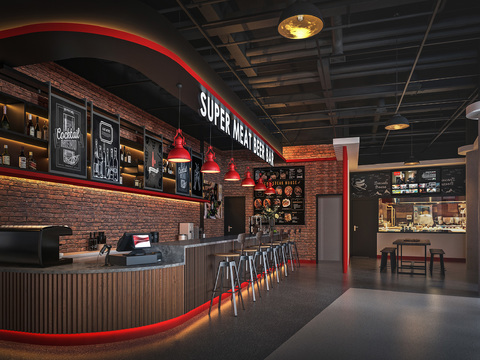 Industrial Style Western Restaurant Front Desk