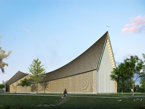 Modern church building appearance