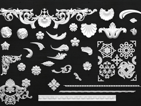 European-style plaster carving