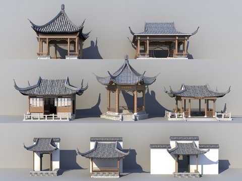 Chinese style pavilions and pavilions