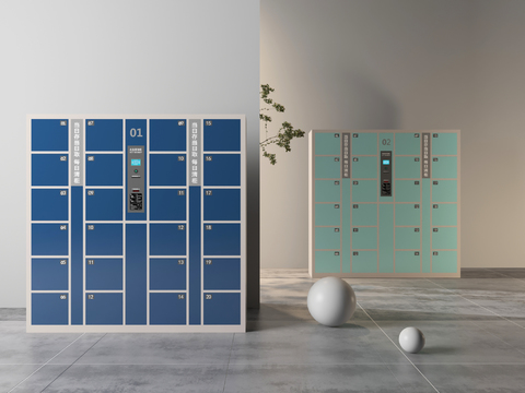 Modern supermarket public lockers