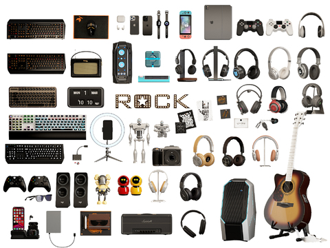 Electronics Keyboard Game Machine Headset Guitar Camera