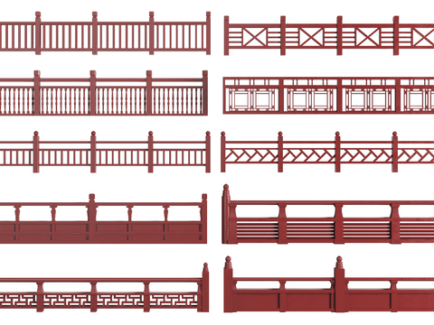 New Chinese-style mahogany guardrail