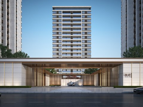 New Chinese residential building community gate