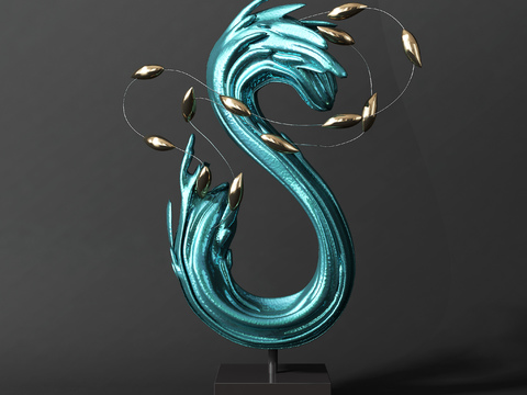 Modern S-shaped abstract sculpture