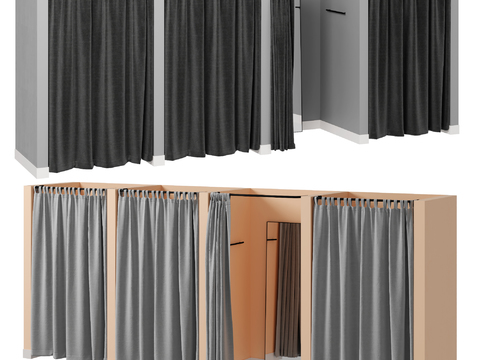 Modern Clothing Store Fitting Room Pull Curtain