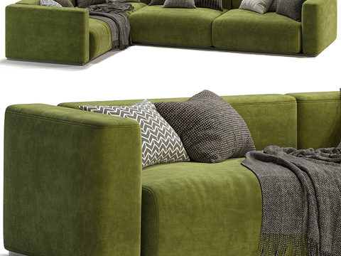 FLEXFORM green corner sofa