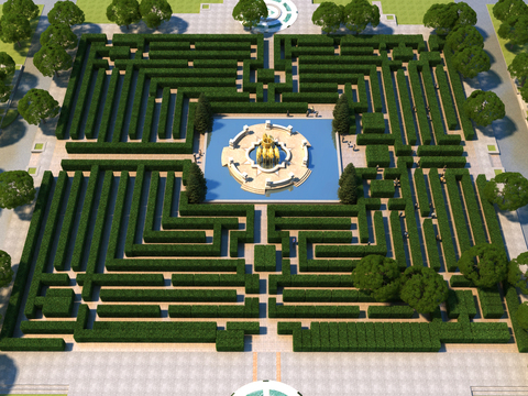 European classical garden maze landscape