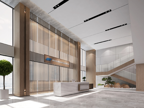 Modern office lobby front desk