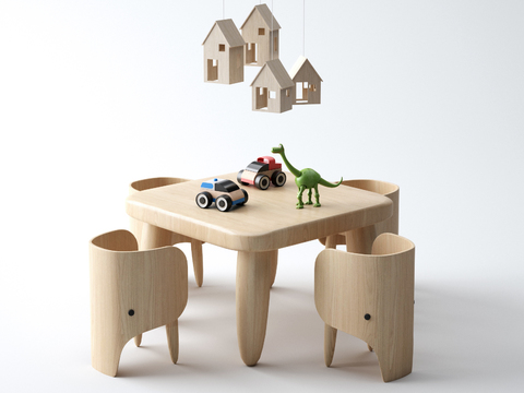 Modern Solid Wood kids Table&Chair