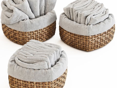 Modern rattan towel storage basket