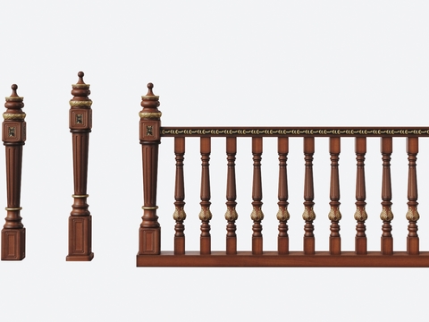 European-style solid wood railing