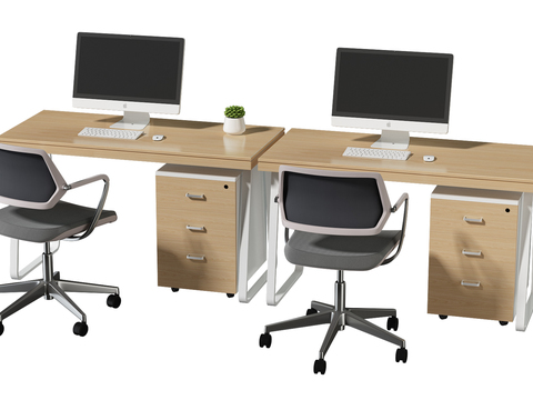 Modern office desk and chair card position