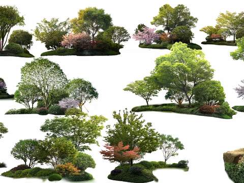 modern green plant bushes psd