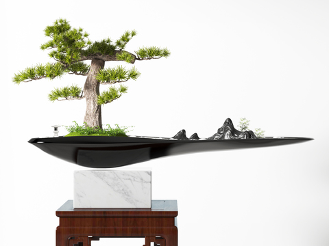 New Chinese-style Rockery Pine Bonsai