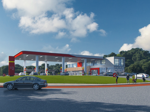 Appearance of gas station