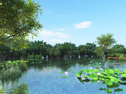 Natural Wind Lake Landscape