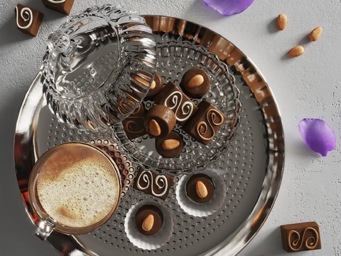 Modern chocolate coffee tray