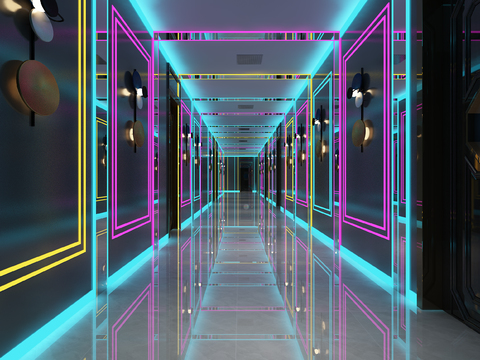 Modern KTV Corridor Free