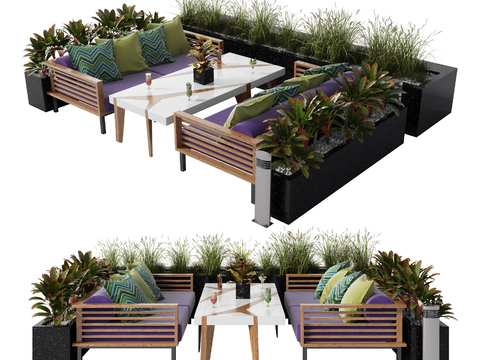 Modern outdoor sofa combination