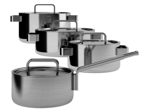 Modern stainless steel cookware