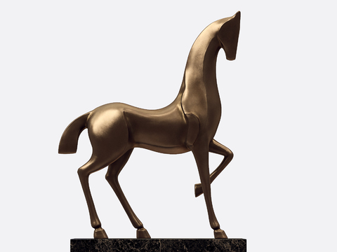 Modern Copper Horse Sculpture