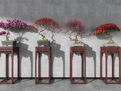 Chinese Style Flower Tree Green Plant Potted Plant