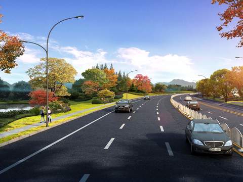 modern maple road bridge landscape psd