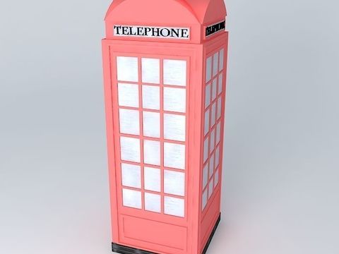 Modern British Retro Street Phone Booth Free