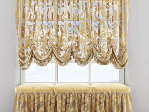 European-style retro creative blackout curtains free