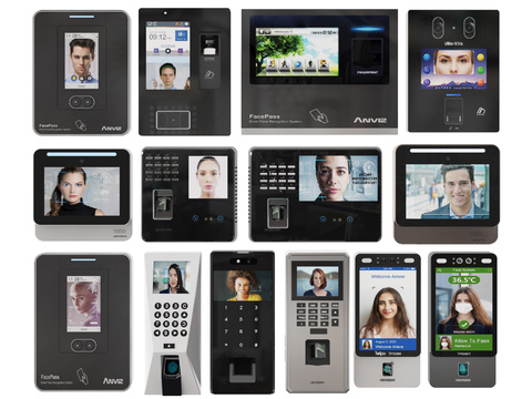 Modern face recognition machine punch card machine fingerprint machine