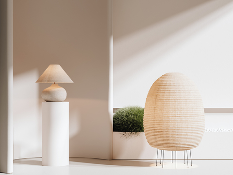 Quiet floor lamp paper tie lamp