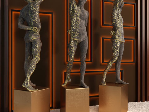 Modern bronze figure sculpture