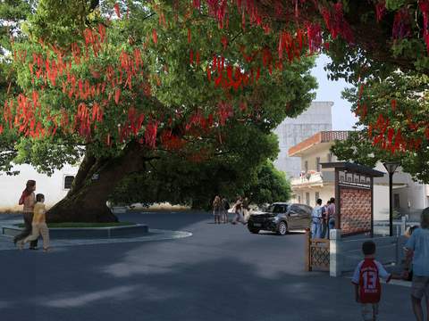 new chinese praying tree landscape psd